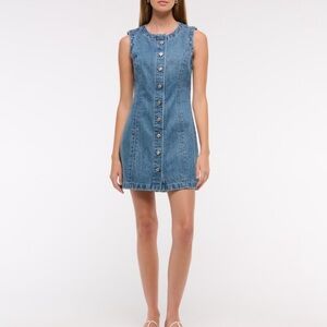Denim Sleeveless Button-Down Dress